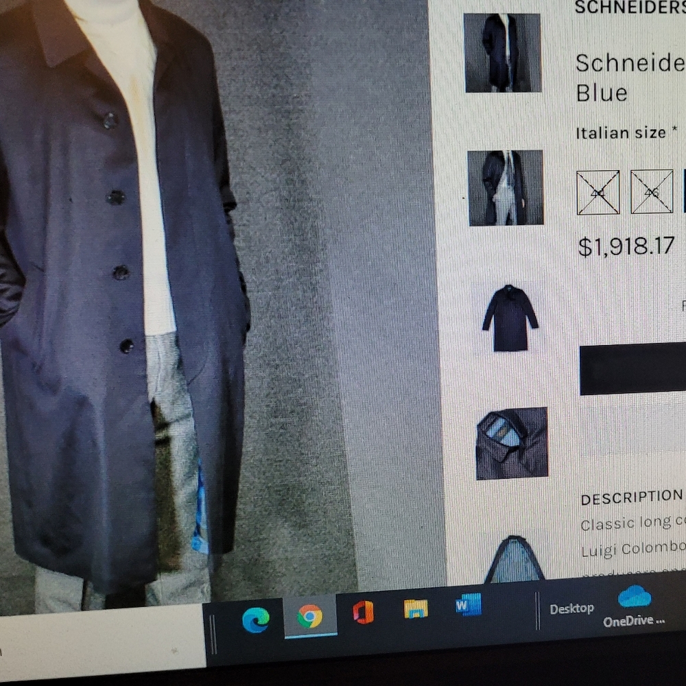 NWT/ Men's Schneiders Cashmere Coat Beigh NWT